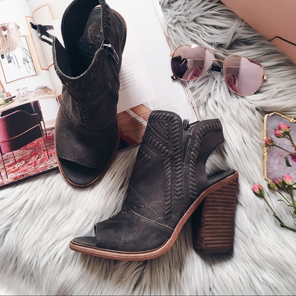 Vince Camuto Shoes - Vince Camuto Gray Open Toe Ankle Booties